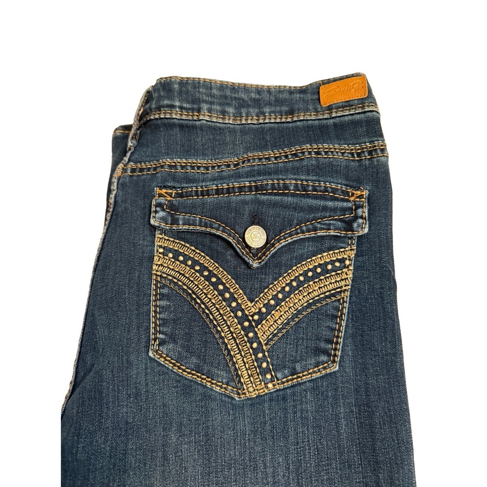 Seven7 Jeans Womens 16 High Rise Slim Bootcut Stretch Denim Embroidered Western